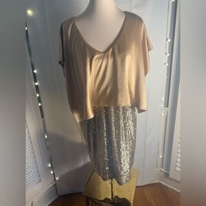 Aidan Mattox Sequin Capelet Dress size 10
